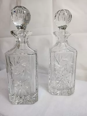 Buy Pair Of Beautiful Matching Cut Glass Decanters, Vintage/Collectible, Excellent • 10£