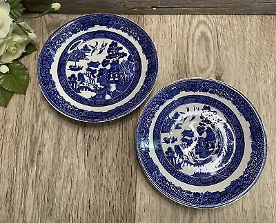 Buy Vintage Blue Willow Pattern Johnson Bros England Saucer Plates 5.75” Diameter • 24.12£