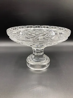 Buy Vintage Heavy Crystal Cut Glass Tazza Pedestal Dish Comport • 15.99£