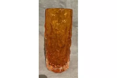 Buy Whitefriars Tangerine Orange LARGE 9  23cm Glass Bark Vase Geoffrey Baxter 70s • 149.99£