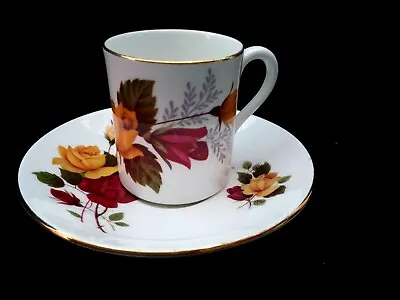 Buy Fine Bone China Crown Collectible Coffee Cup Rose Pattern Staffordshire England • 10£