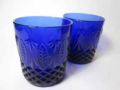 Buy Cobalt Blue Heavy Beverage Glass Made In France Lot Of 2/3.5  X 3  • 28.45£