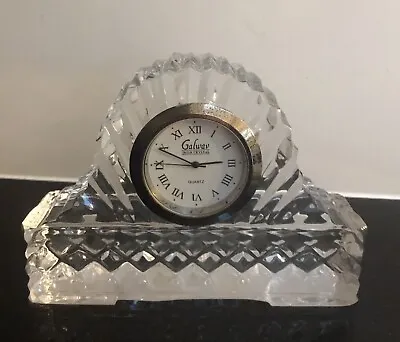 Buy Galway Irish Lead Crystal Glass Clock Quartz Miniature Mantel Ornament • 9.99£