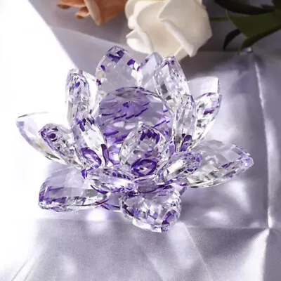 Buy Crystal Lotus Flower Candleholder Fengshui Detailed Cut Ornament. Beautiful Gift • 6.99£