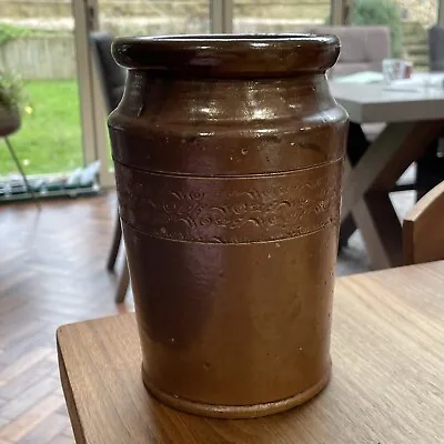 Buy Chocolate Brown Stoneware Pot. Possibly Late 1800’s  • 5£