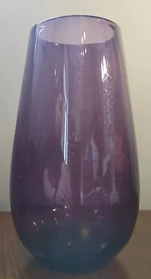Buy Amethyst Controlled Bubble Art Glass Vase • 7£
