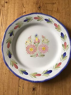 Buy Vintage H B Henriot Quimper Pottery Floral Dinner Plate • 4.99£