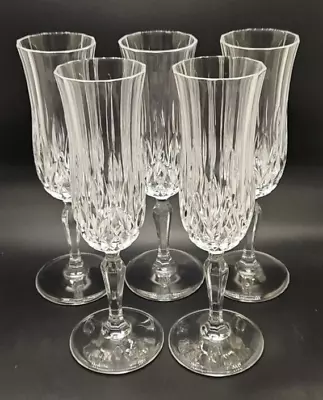 Buy 5 X  Crystal Cut Glass Champagne Flutes Glasses • 19.99£