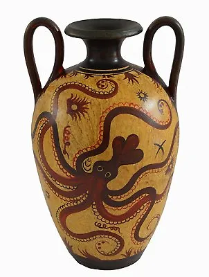 Buy Minoan Art Pottery Amphora Vase - Octopus - Ancient Crete - Handmade In Greece • 120£