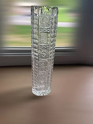 Buy Bohemian Czech Crystal, 11” Vase Hand Cut Queen Lace 24% Lead Glass • 104.19£