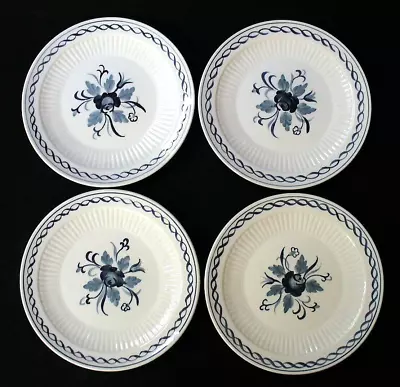 Buy NEW~Vint~4~BALTIC~Embossed~ADAMS~Ironstone~ENGLAND~BLUE &WHITE~6 ~Plates~PAINTED • 9.48£