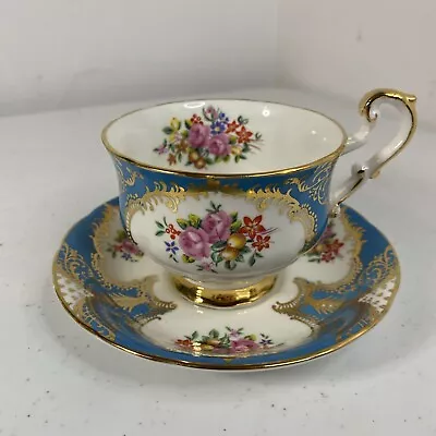 Buy Paragon Fine Bone China Teacup With Saucer Floral Pattern Gold Trim VINTAGE B5 • 44.70£