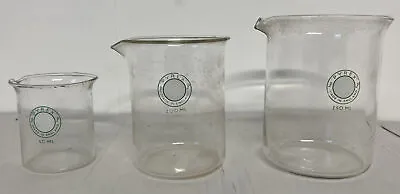 Buy Set Of 3 X Genuine Vintage Pyrex Measuring Beakers 50ml 200ml 250ml • 25.99£