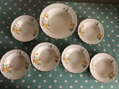 Buy Alfred Meakin 1940s Densby China 7 Pce Family Pudding Dessert Set 1 Lrg 6 Sml • 16.79£