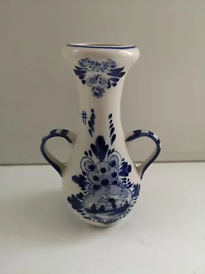 Buy Delft Deco Hand Painted Holland Blue And White Decorative Vase • 16.93£