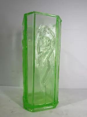 Buy 9 1/4 Inch Vaseline Glass Nude Ladies Tiffin Vase • 312.24£