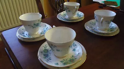 Buy Set Of 4 Queen Anne Bone China  Alexandra Tea Cup, Saucer & Side Plate. Trio • 19.90£