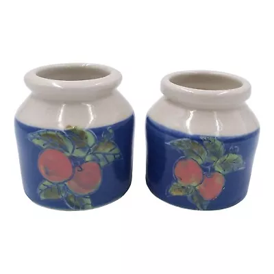 Buy Forrester Bandon Irish Pottery Crocks Jar Canister Pair Small Apples Glazed • 24.66£