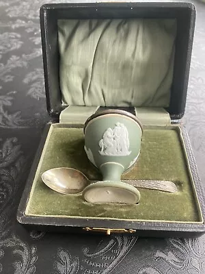 Buy Wedgewood Jasperware Eggcup (possibly Antique) - Boxed With Silver Spoon • 15£