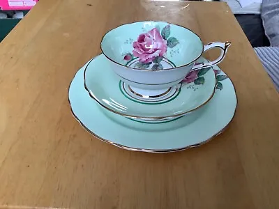 Buy RARE Paragon Green With Cabbage Rose 1 Tea Trio Pattern No. G6840 1st Quality . • 150£
