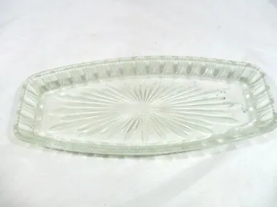 Buy Depression Ware Clear Glass Star Patterned Trinket Tray 1970's. 26cm X 11cm. • 10.05£