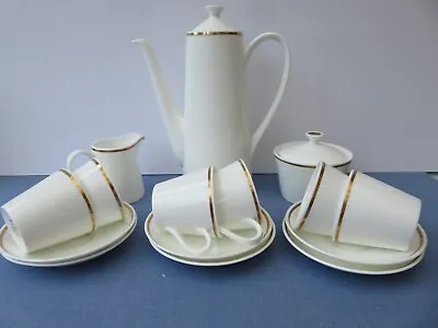 Buy Royal Tuscan 15 Piece Coffee Set SOVEREIGN Bone China Classic White  + Gold Band • 39£