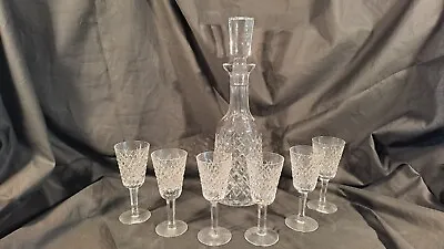 Buy Waterford Crystal, Alana, Set Of Eight Sherry Glasses And Decanter, Etched Mark. • 125£