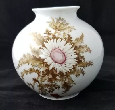 Buy Vintage AK Kaiser W. Germany Silberdistel Silver Thistle 6  Round Porcelain Vase • 67.19£