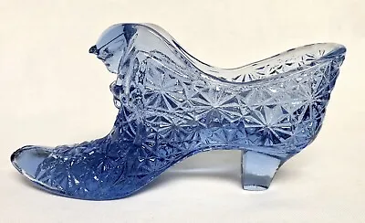 Buy Vintage Fenton Blue Carnival Glass Shoe Boot Panther Cat Head - Mint Condition • 23.05£