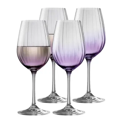 Buy Galway Crystal Erne Amethyst Set Of 4 Wine Glasses Brand New In Gift Boxes Pairs • 44.99£