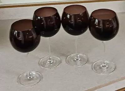 Buy Set Of Four (4) Beautiful Elegant Amethyst Purple 9  Wine Goblets/glasses 16 Oz. • 11.70£