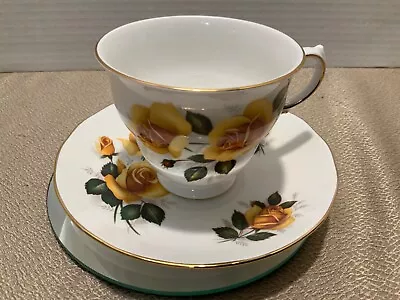 Buy Vintage Queen Anne Bone China Tea Cup And Saucer Set Yellow Roses 8430 Ridgeway • 16.33£