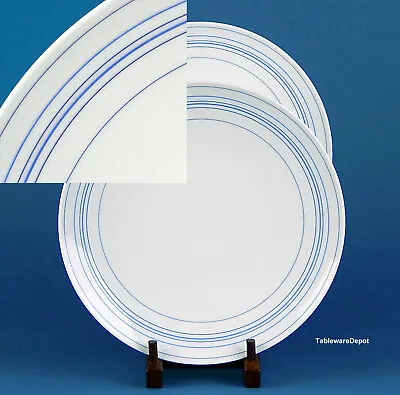 Buy Thomas Rosenthal: Set(s) Of 2  Dinner Plates, MINT/SUPERB+, White, Blue Rings • 27.18£
