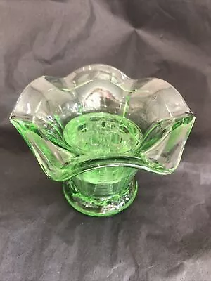 Buy Vintage Green Glass Posy Vase With Frog Matthew Turnbull Davidson Windsor • 10£