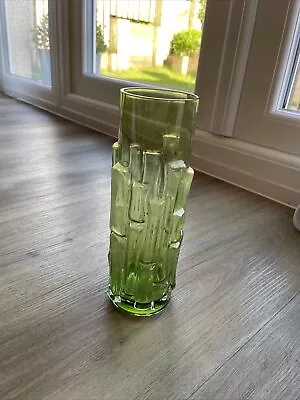 Buy Vintage Aseda Sweden Modern Green Art Glass Bamboo Vase • 22.50£
