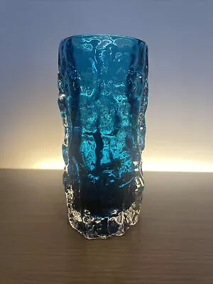 Buy Whitefriars 9689 Baxter Design Kingfisher Blue Bark Cased Glass Vase  6”/15 Cm • 69.99£