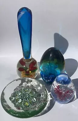 Buy Vintage Art Glass Joblot Murano Strathearn Paperweights X 4 Spare Upcycle • 20£