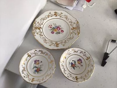 Buy Beautiful Spode Period 1820-30 Copeland China Hand Gilded Plate & 2 X Saucer • 4.99£
