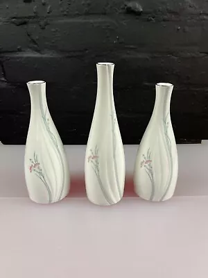Buy 3 X Royal Doulton Carnation H5084 Vases 2 X 18 Cm 1 X 20.5 Cm High • 19.99£