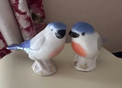 Buy Vintage Lomonosov Ornamental USSR Blue Birds Pair Cute Figurines • 7.99£