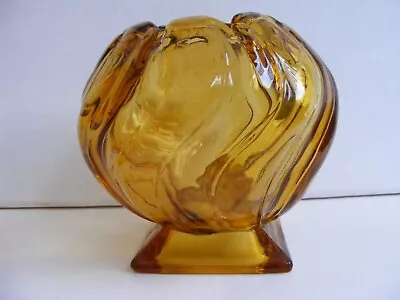 Buy Vintage Art Deco Amber Flower Bud Posy Vase 1930s (small Chip On Base) • 6£