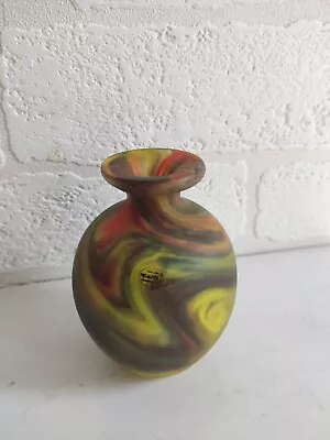 Buy Vintage Mtarfa Small Glass Swirl Vase Rare 3.7 H • 12.99£