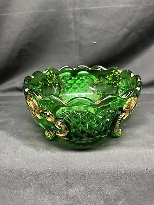 Buy Vintage Emerald Green Croesus 6 1/2” Glass Fruit Bowl Pre Owned. • 23.53£