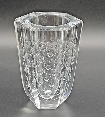 Buy Kosta Boda Art Vase. 6 Sided  Controlled Diamond Bubbles Signed Kosta LS 559 • 432.22£