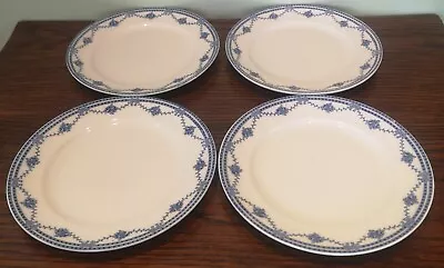 Buy 4 X Vintage John Tams Tams Ware Roseace Side Plates Blue And White 20cm • 9.95£