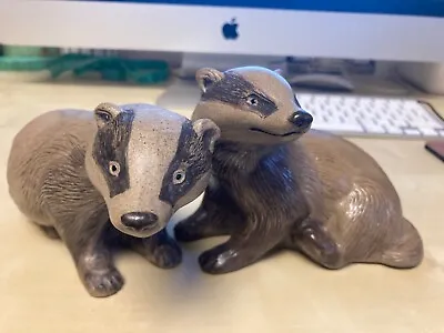 Buy Lovely Poole Pottery Two Stoneware Badgers By BARBARA LINLEY ADAMS • 10£