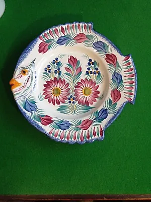 Buy Henroit Quimper Faience Pottery Fish Plate  France  Retro RT F.360 D F • 11.99£