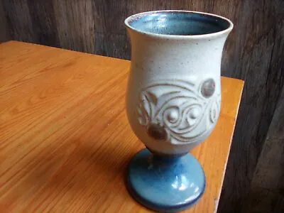 Buy Vintage Welsh Studio Pottery Stoneware Goblet Laugharne Pottery . • 10.99£