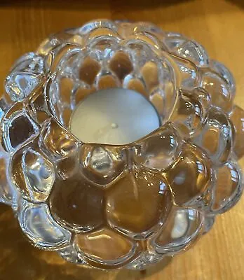 Buy Vintage Collectible Swedish Orrefors Glass Raspberry Tea Light Candle Holder • 18£