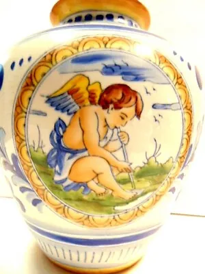 Buy Decorative Italian Style Vase Or Jar With Cherub On 2 Sides • 39.37£